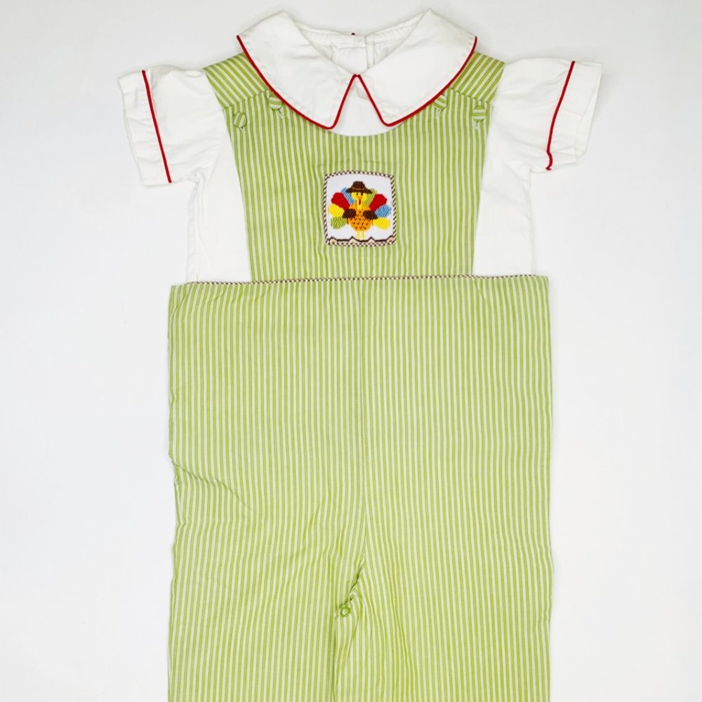 Zuccini, 3T, Thanksgiving smocked pant romper